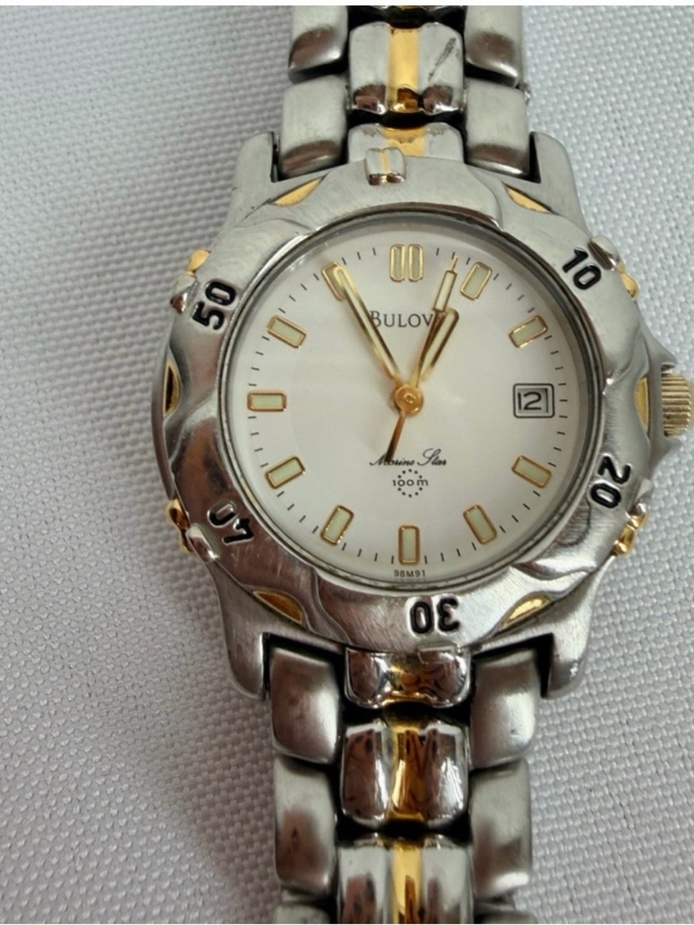 Bulova Marine Star 100M Two Tone Stainless Steel Women’s Watch 98M39. - Picture 6 of 17